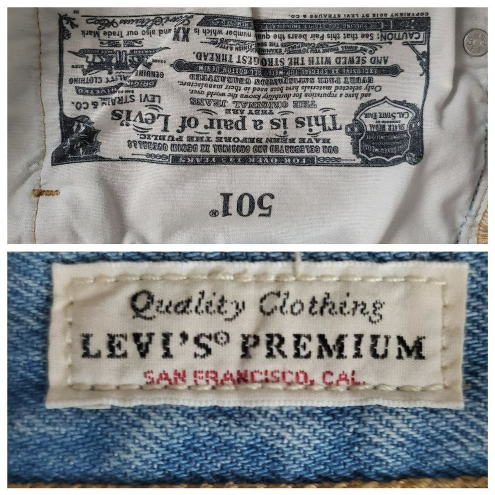 Levi's Premium Women's 501 Button Fly Cut-Off Denim Jean Short Blue Size W33 - Picture 6 of 11